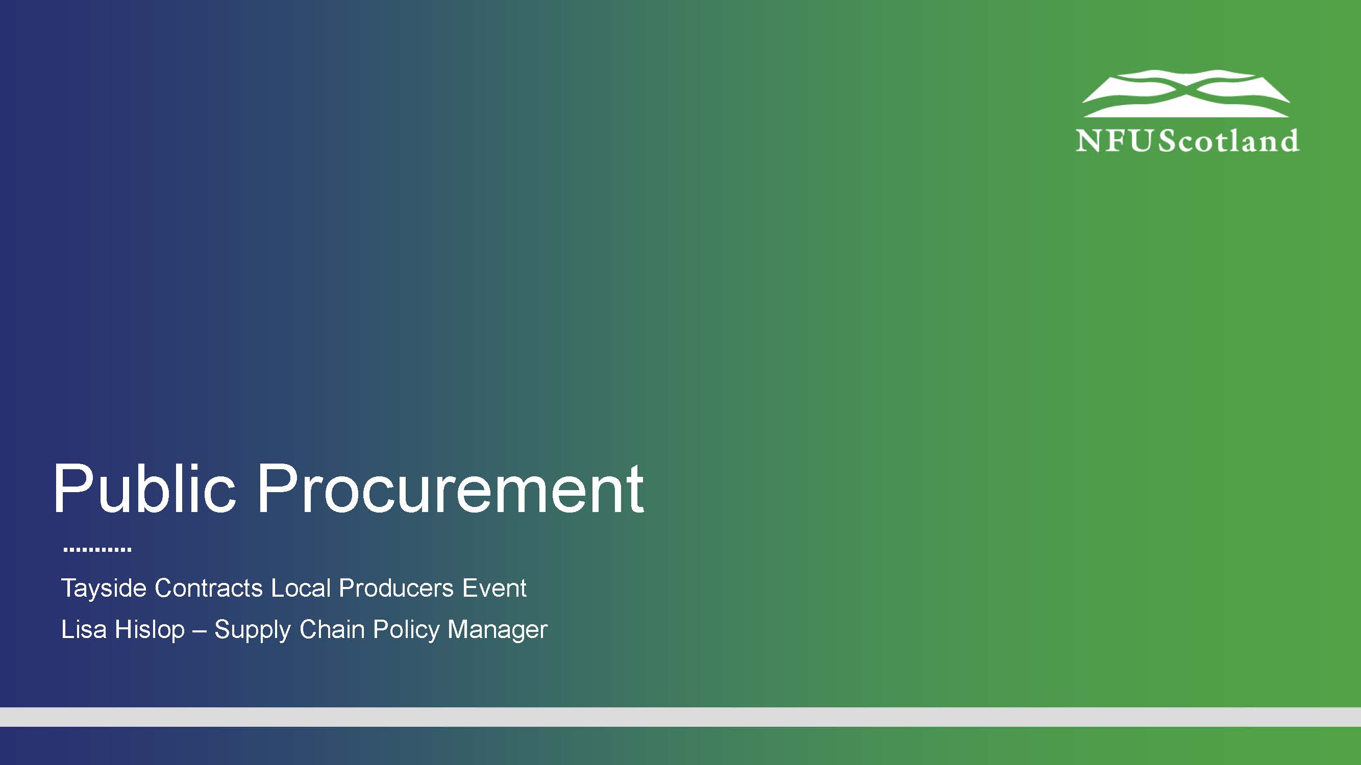 blue and green gradient background with white text and a white logo